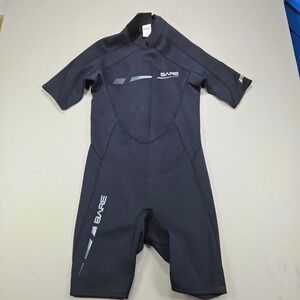 Bare Wetsuit 2mm Sport S-Flex Shorty Back Zip Black Mens Size Large
